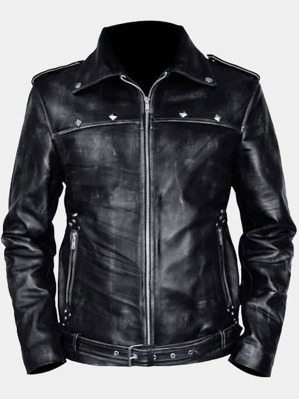Aaron Paul A Long Way Down Leather Black Jacket