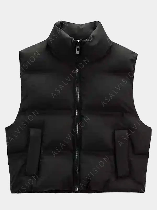 Addams Wednesday Black Puffer Vest