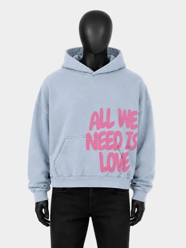 All We Need Is Love Hoodie Blue