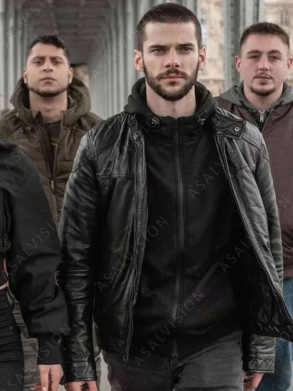 Álvaro Rico Sky High 2023 Fernan Black Leather Jacket