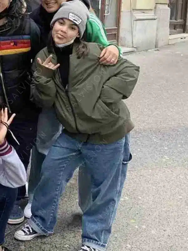 Ariana Greenblatt Movie Borderlands 2024 Tiny Tina Green Bomber Jacket