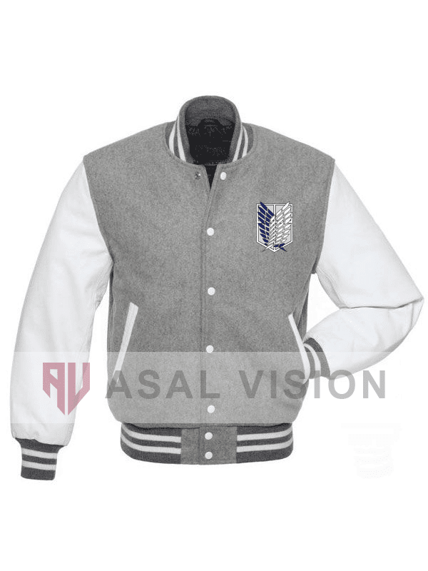 Attack On Titan Logo Grey Varsity Jacket