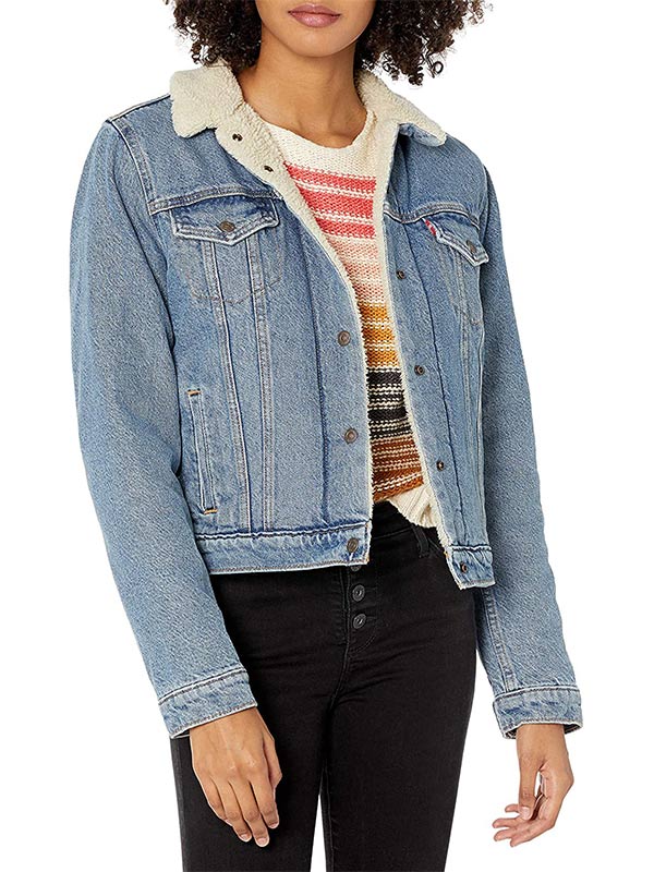 Ava Michelle Tall Girl 2 Jodi Kreyman Denim Jacket With Shearling Collar