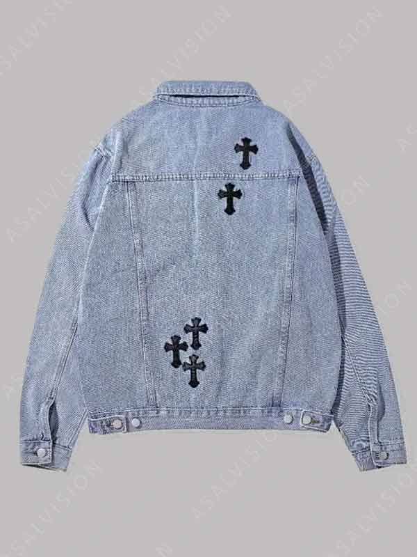 Black And Blue Denim Jeans Jacket