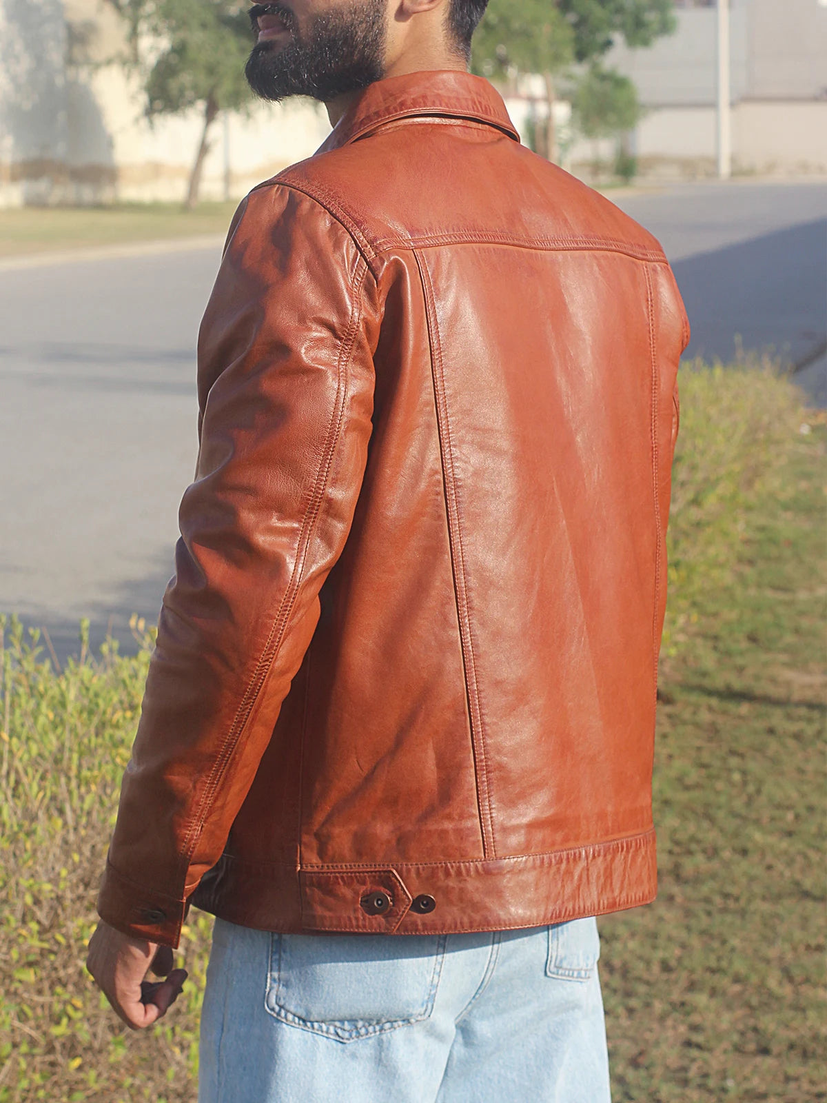 Brown Trucker Leather Jacket
