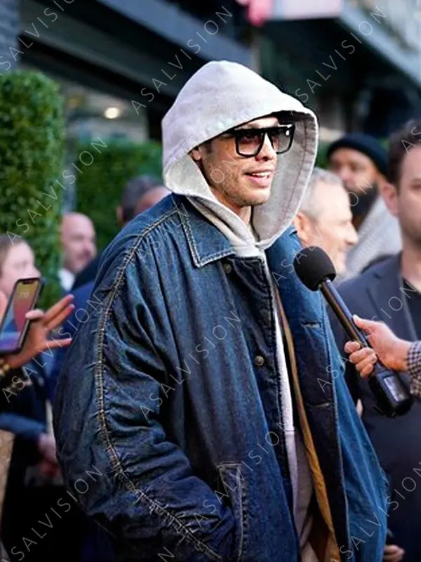 Bupkis 2023 Pete Davidson Blue Denim Coat