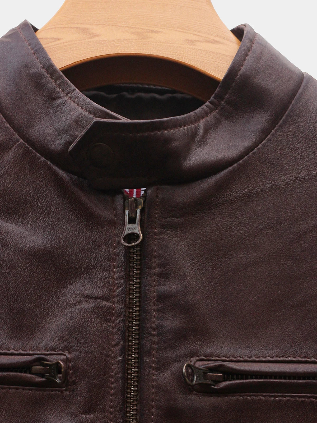 Café Racer Jacket in Vintage Dark Brown