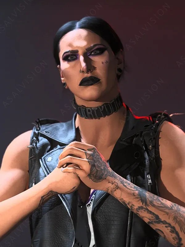 Call Of Duty Black Faux Crocodile Leather Vest