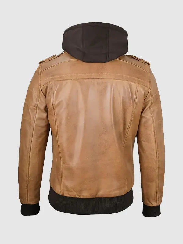 Camel Color Leather Jacket