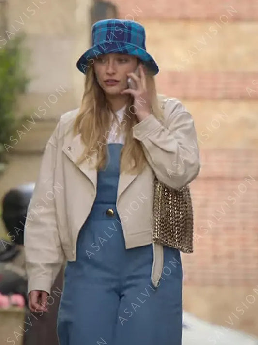 Camille Emily in Paris Season 2 Beige Leather Jacket