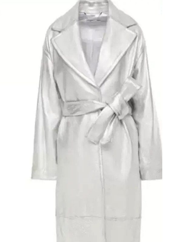 Camille Hyde TV Series Riverdale Alexandra Cabot Silver Leather Coat