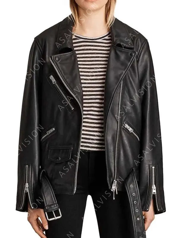 Camille Razat Emily In Paris Motorcycle Leather Jacket