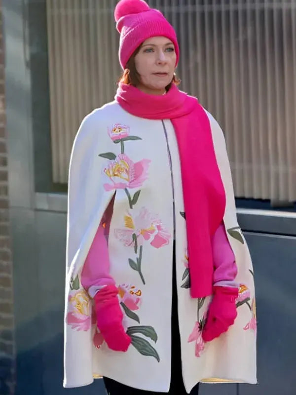 Carrie Preston Elsbeth Season 2 Floral Cape Coat