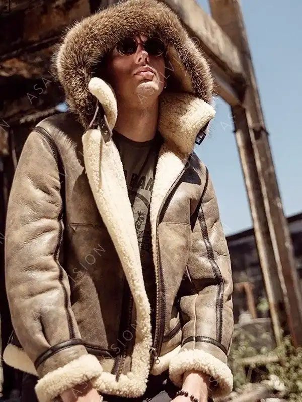 Christian Hooded Shearling Leather Jacket