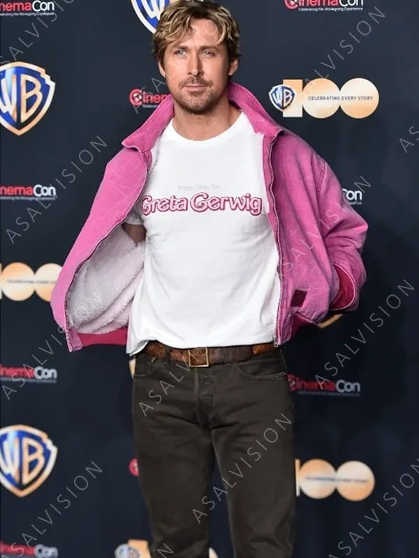 Cinemacon 2023 Ryan Gosling Pink Bomber Jacket