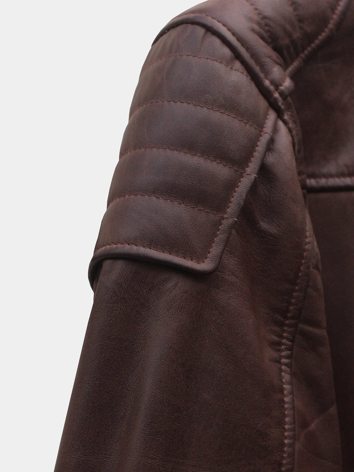 Classic Café Racer Jacket in Vintage Dark Brown Lambskin Leather