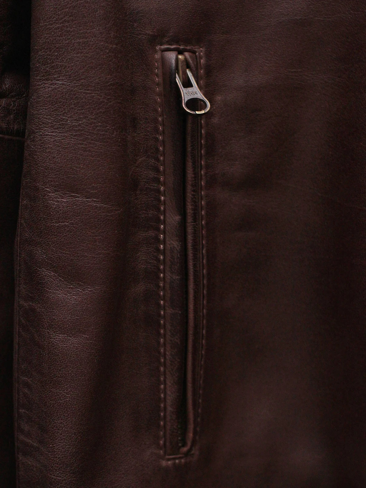 Fenric Men's Dark Brown Leather Vintage Motorcycle Jacket