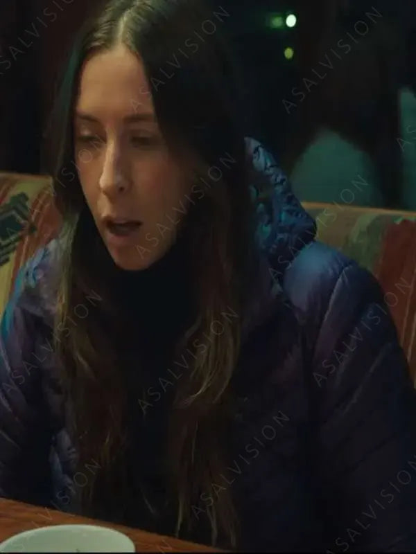 Cleo Brown Weak Layers 2024 Katie Burrell Purple Puffer Hooded Jacket