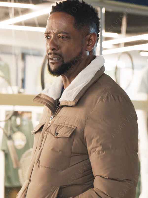 Cliff McGrath TV Series Elsbeth 2024 Blair Underwood Brown Puffer Bomber Jacket