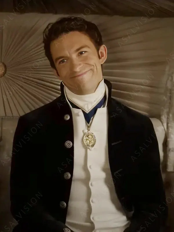 Colin Bridgerton S03 Luke Newton Black Coat