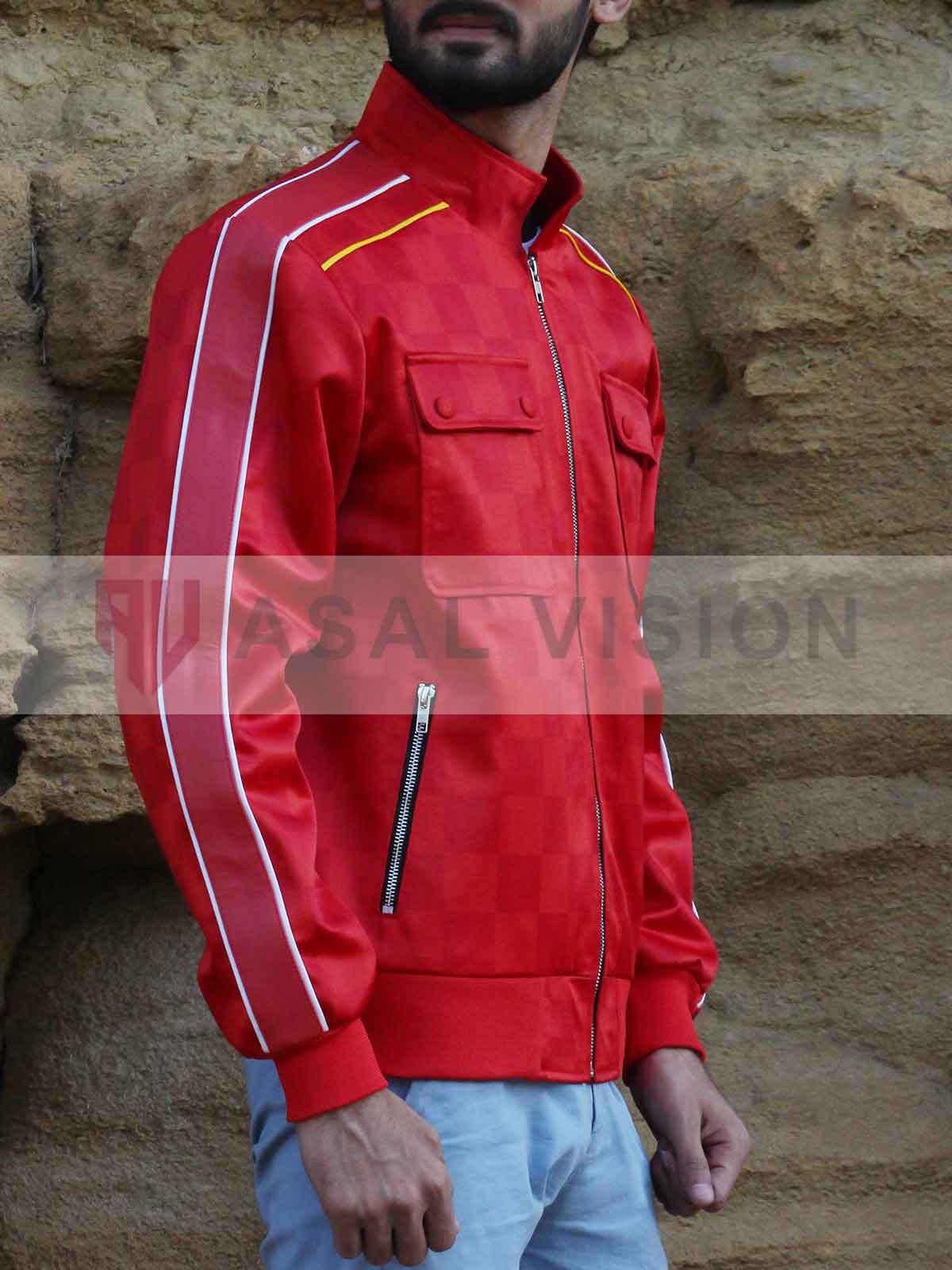 Colt Seavers Red Checkered Bomber Jacket