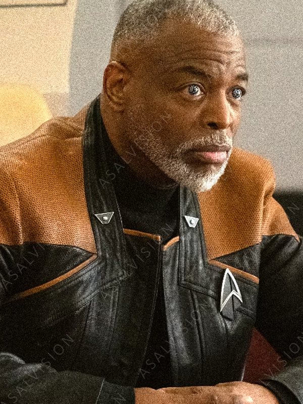 Commodore Geordi La Forge Star Trek Picard LeVar Burton Leather Jacket
