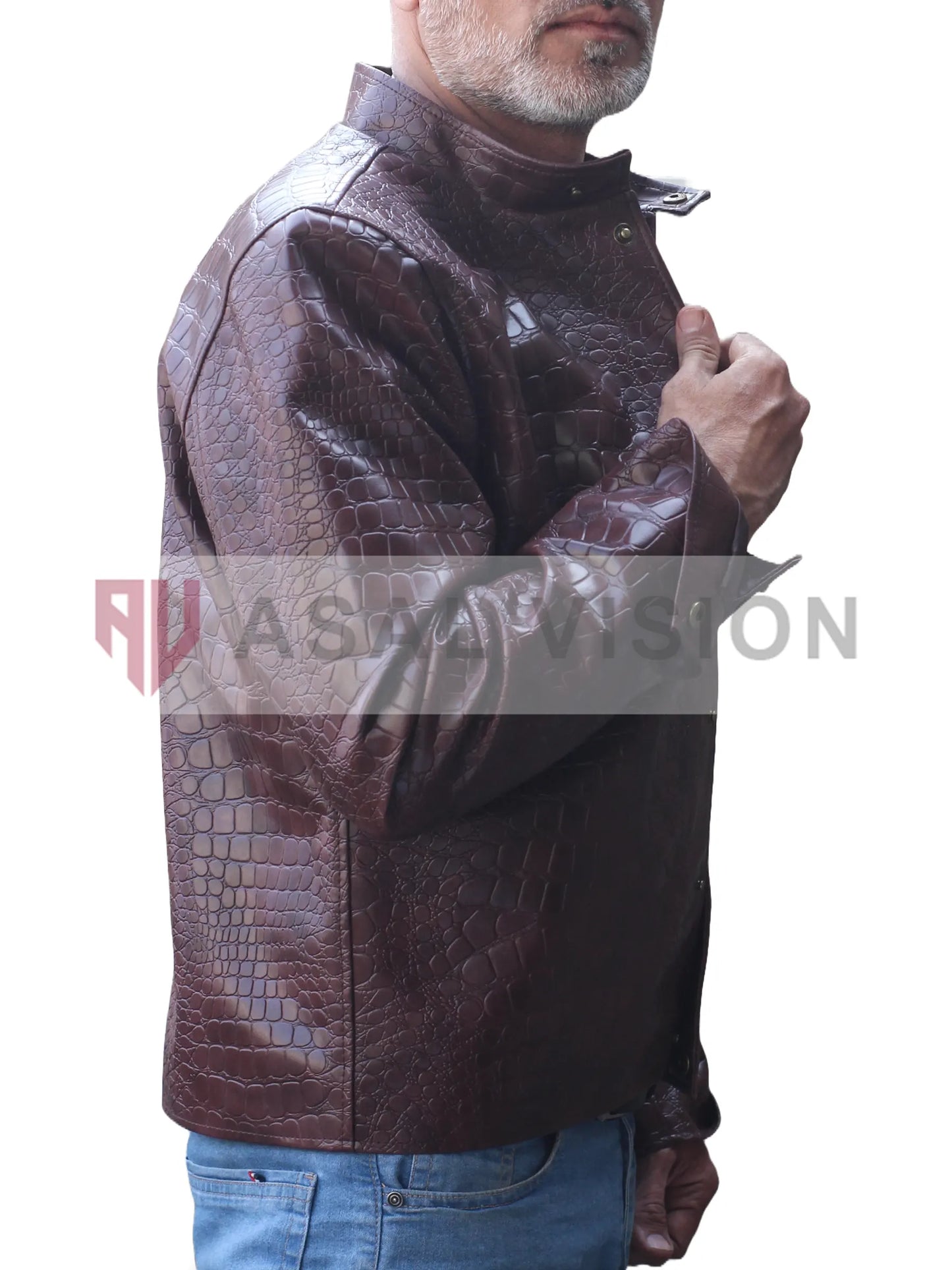 Dante Fast X 2023 Jason Momoa Brown Crocodile Leather Jacket