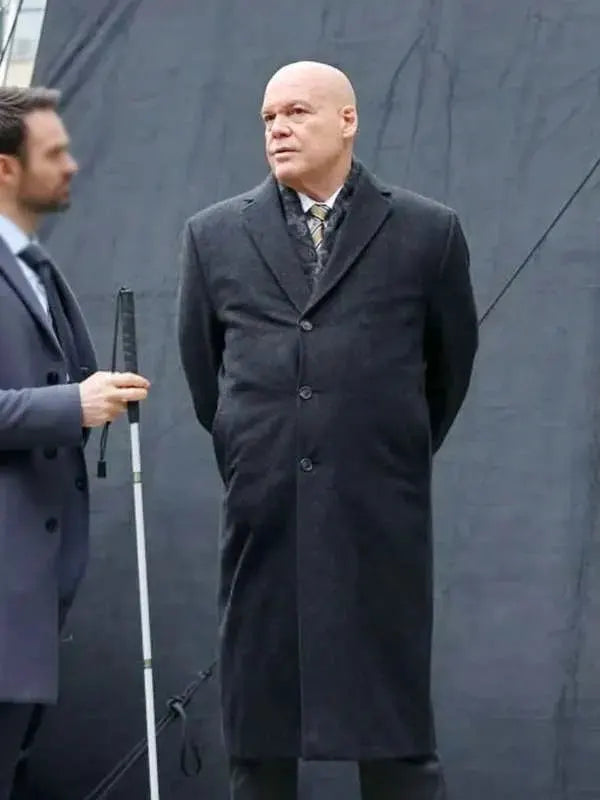 Daredevil Born Again Wilson Fisk Black 100% Pure Wool Coat