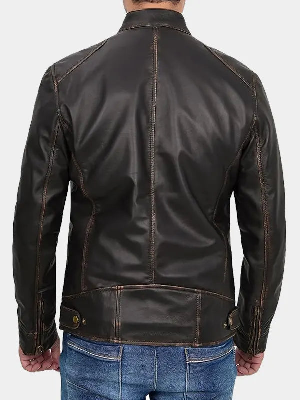 Dark Brown Vintage Leather Jacket