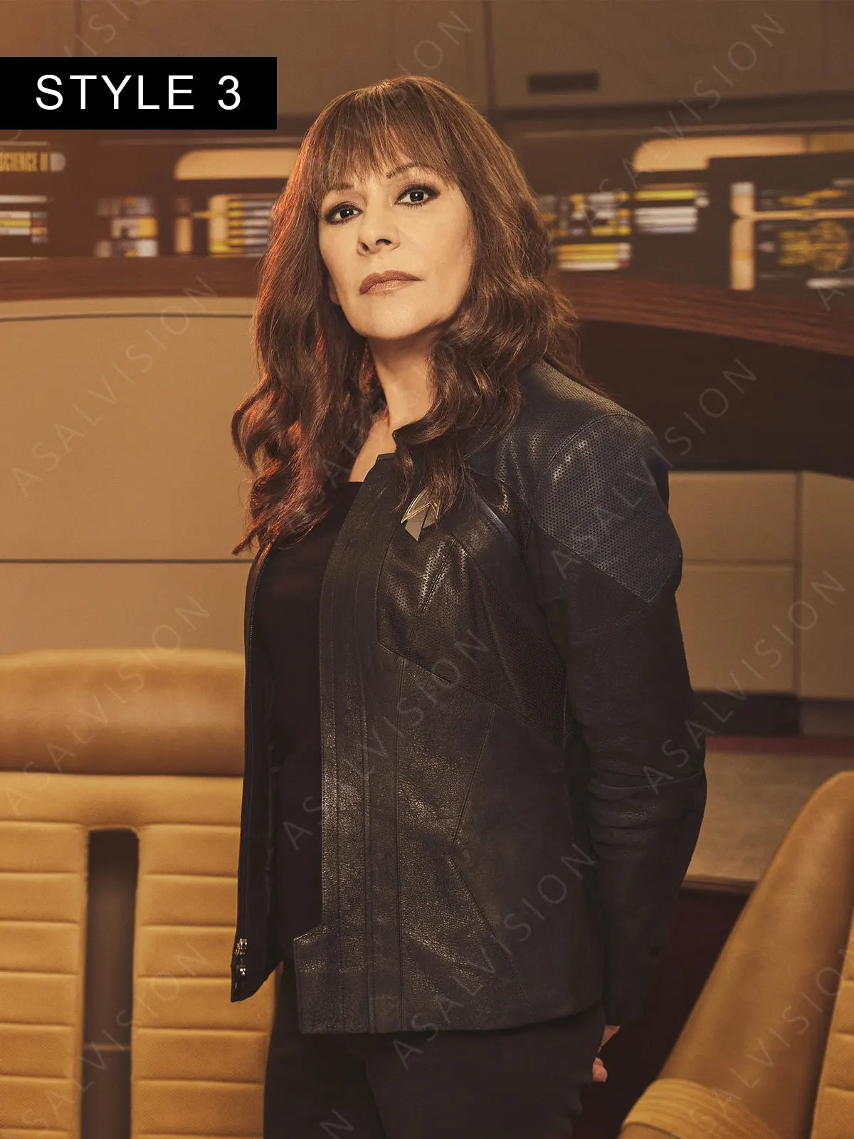 Data Deanna Troi William T. Riker Leather Jacket