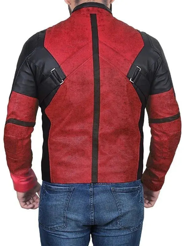 Deadpool Leather Jacket Red And Black
