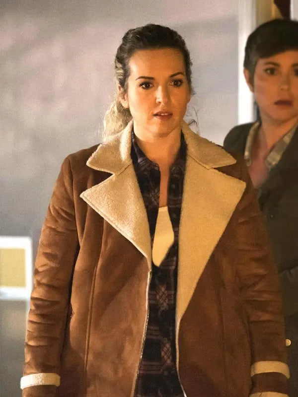 Donna Hanscum Supernatural Briana Buckmaster Brown Suede Leather Jacket