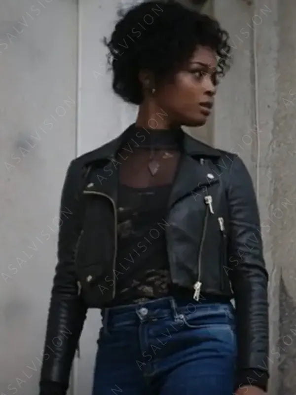 Double Life 2023 Jo Creuzot Black Moto Style Leather Jacket
