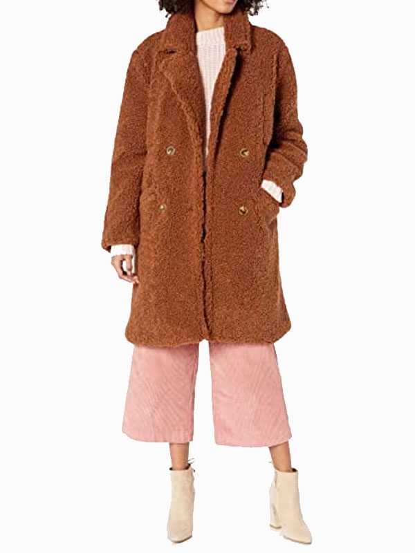 Elle Argent TV Series Heartstopper Yasmin Finney Brown Faux Fur Coat