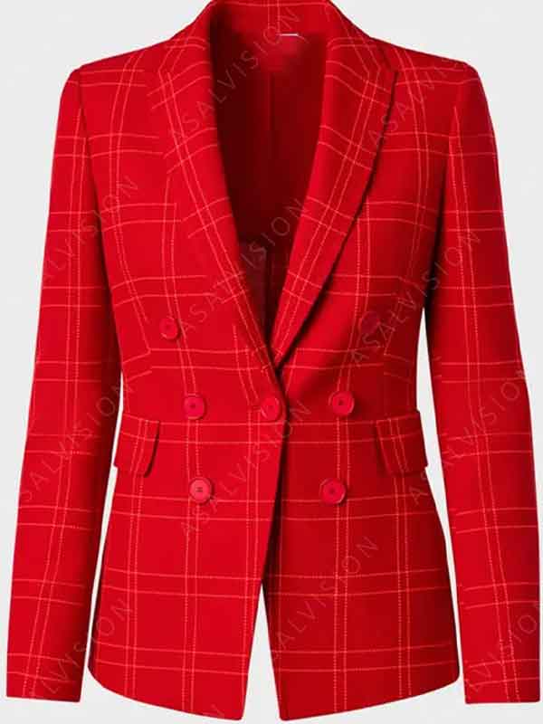 Elsbeth Tascioni TV Series Elsbeth 2024 Carrie Preston Plaid Red Blazer