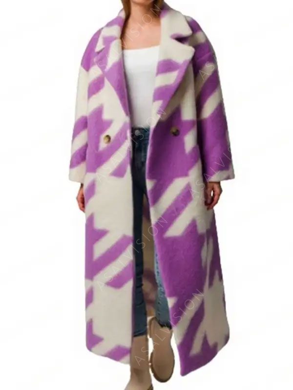 Emily Cooper Emily In Paris Season 3 Purple And White Coat