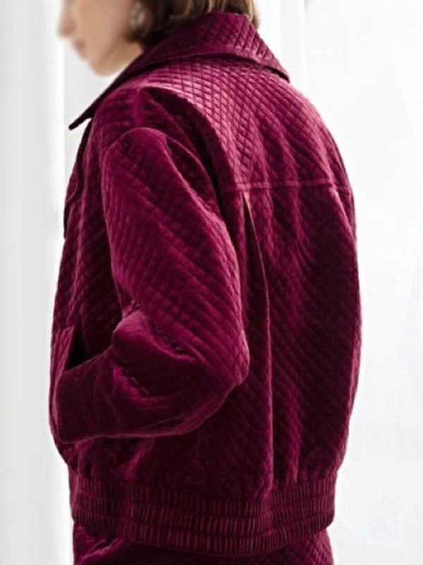 Emily In Paris Emily Cooper Maroon Velvet Jacket