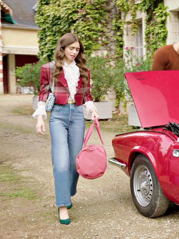 Emily In Paris Lily Collins Plaid Jacket