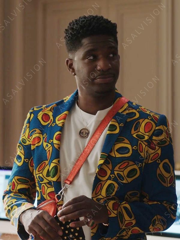 Emily In Paris S03 Julien Blue Printed Blazer