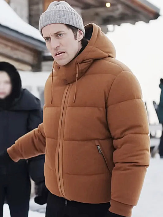 Emily In Paris Season 4 Gabriel Brown Puffer Jacket