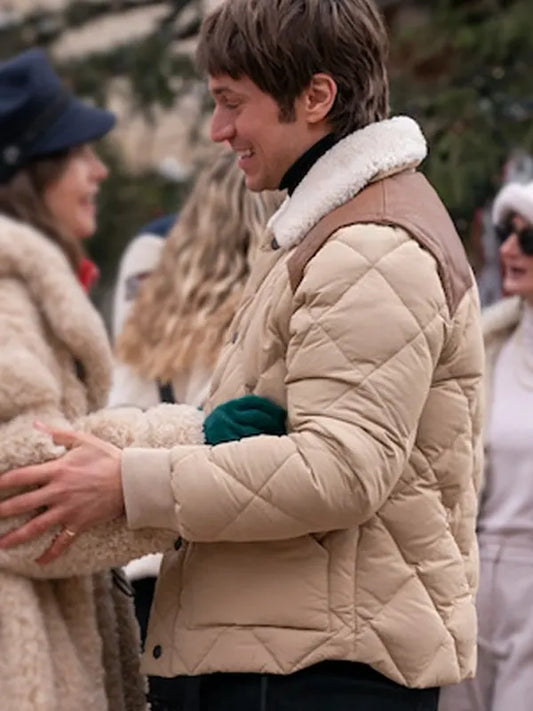 Emily in Paris S04 Gabriel Quilted Sherpa Collar Jacket