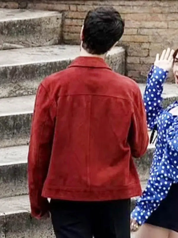 Eugenio Franceschini Red Suede Leather Jacket