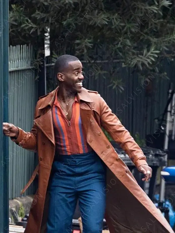 Fifteenth Doctor Doctor Who 2024 Ncuti Gatwa Brown Trench Coat