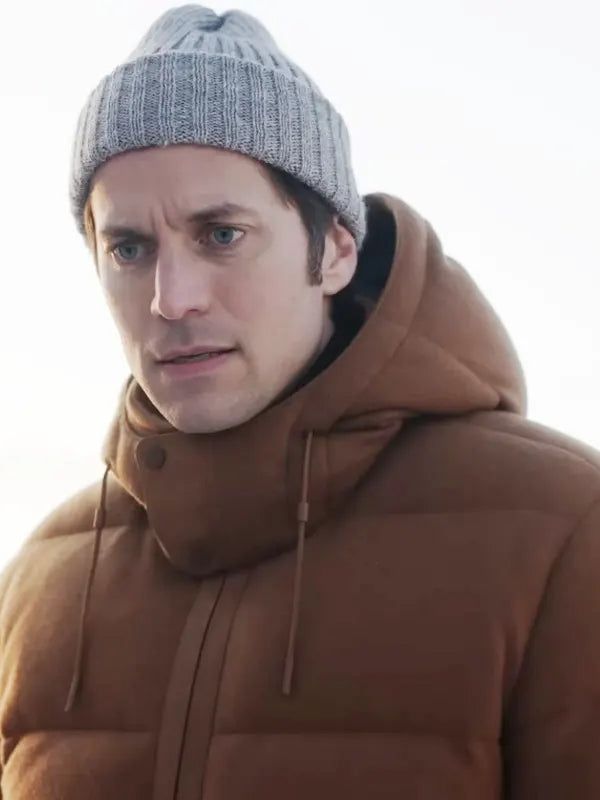 Gabriel Emily In Paris Season 4 Lucas Bravo Brown Puffer Jacket With Hood
