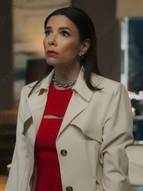 Gala Land Of Women 2024 Eva Longoria White Trench Coat
