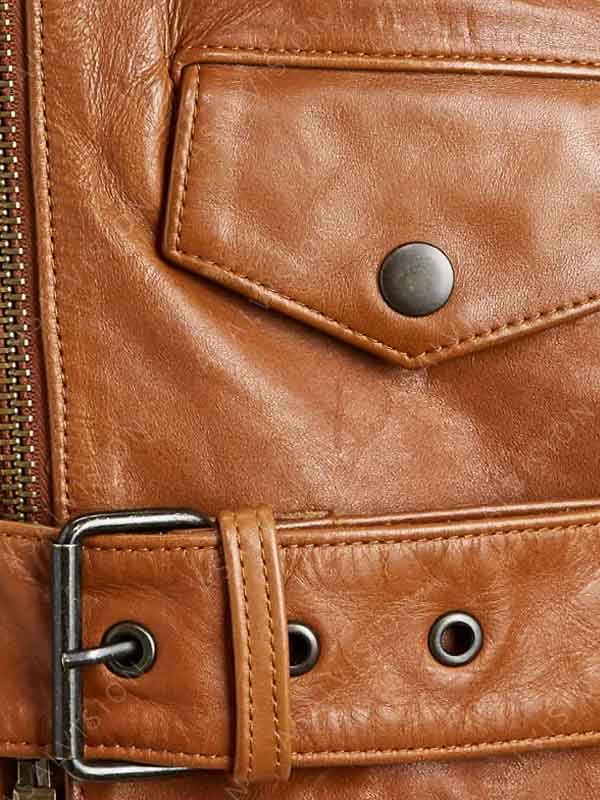 Genuine Sheepskin Leather Biker Jacket For Womens