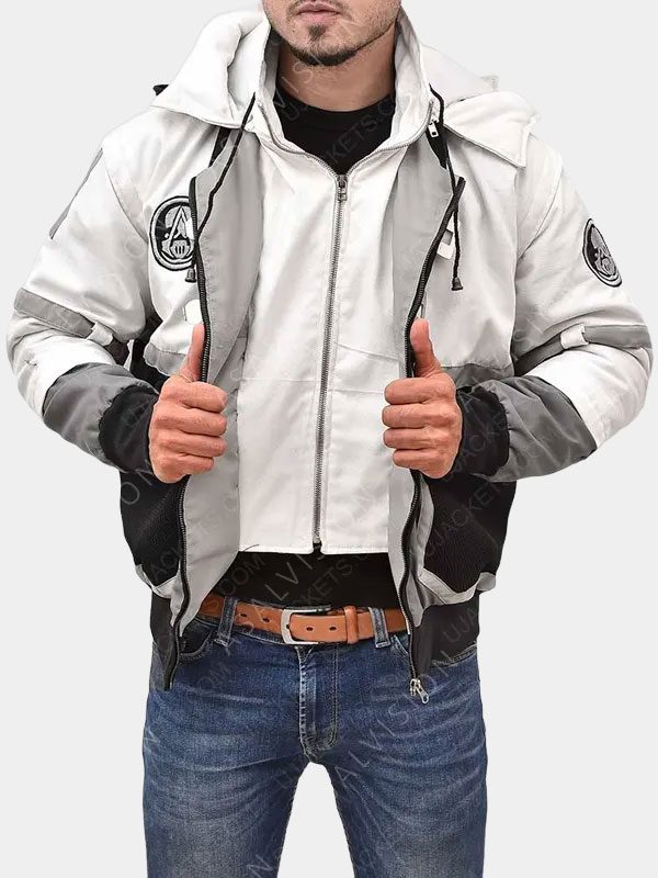 Ghost Recon Assassin’s Creed White Hooded Bomber Jacket