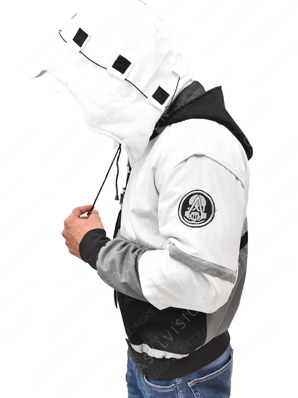Ghost Recon Bomber White Bomber Jacket With Hood