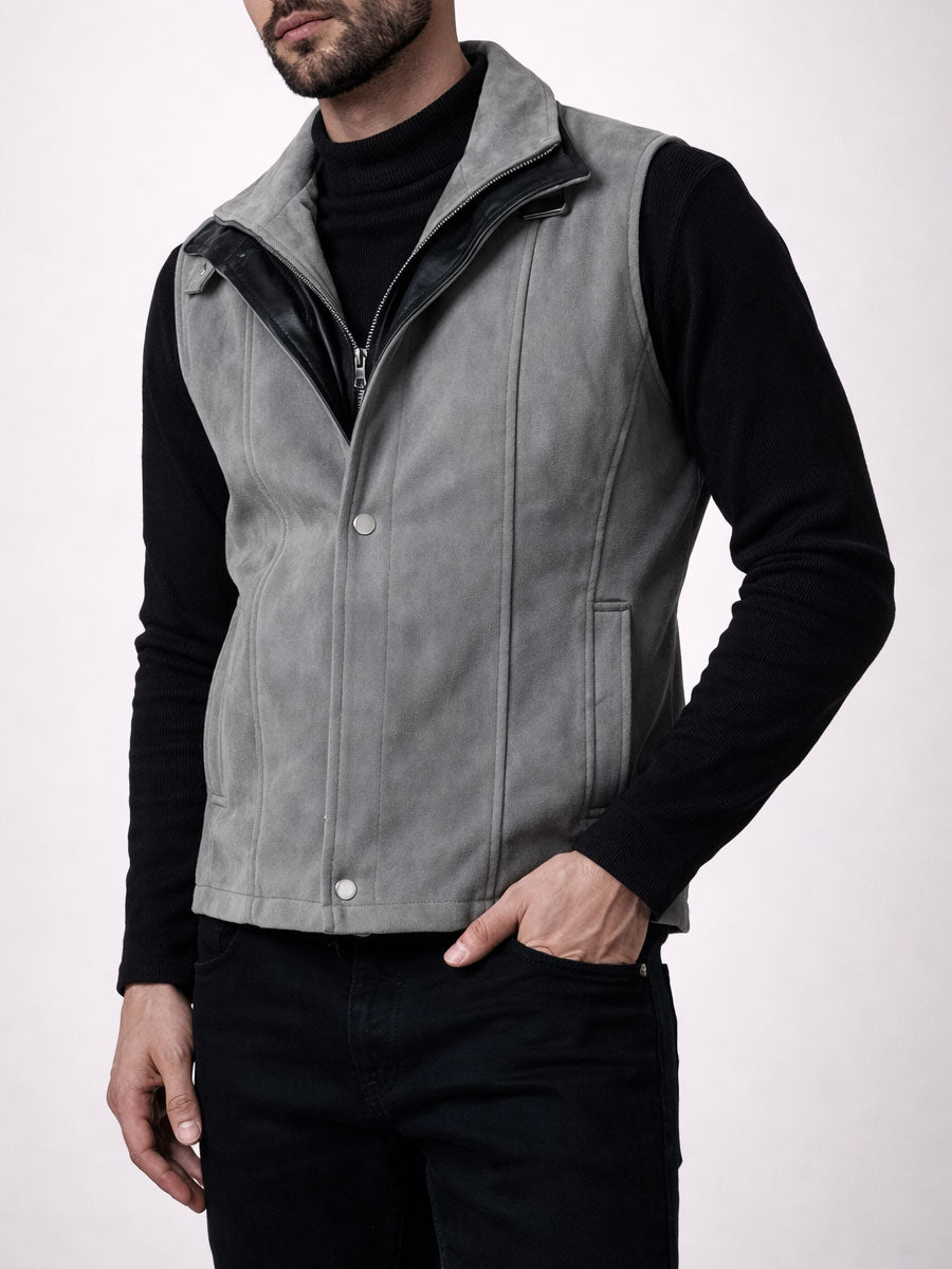 Grey Suede Vest