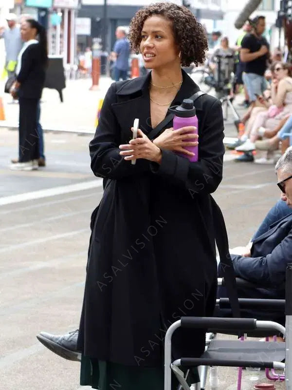 Gugu Mbatha-Raw Lift 2024 Abby Black Trench Coat